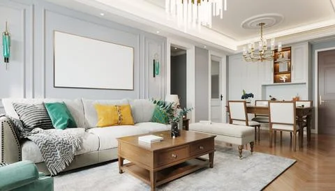 3d render of beautiful interior design Stock Illustration