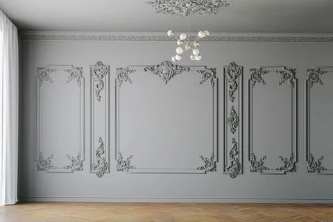 3d render of beautiful interior design, mock with empty frame Stock Illustration