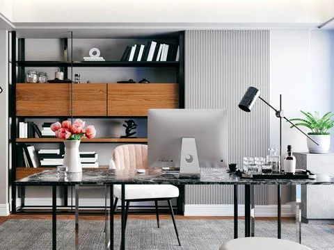 3d render of beautiful interior design, mock with empty frame Stock Illustration