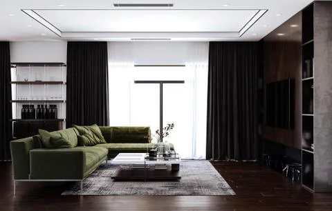 3d render of beautiful interior render Stock Illustration