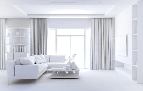 3d render of beautiful interior render Stock Illustration