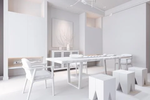 3d render of beautiful interior render Stock Illustration