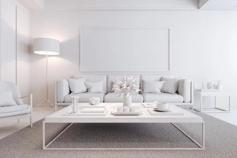 3d render of beautiful interior render Stock Illustration