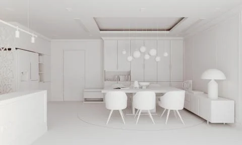 3d render of beautiful interior render Stock Illustration