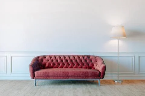 3d render of beautiful interior with sofa and wooden floor Stock Illustration