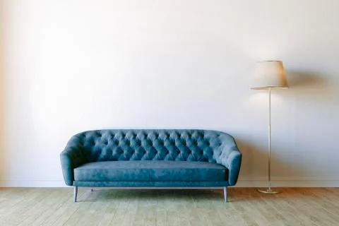 3d render of beautiful interior with sofa and wooden floor Stock Illustration