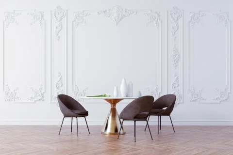 3d render of beautiful interior with table and chairs Stock Illustration