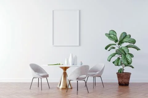 3d render of beautiful interior with table and chairs Stock Illustration