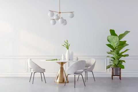 3d render of beautiful interior with table and chairs Stock Illustration