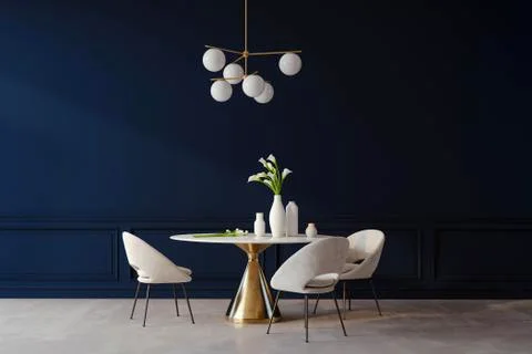 3d render of beautiful interior with table and chairs Stock Illustration