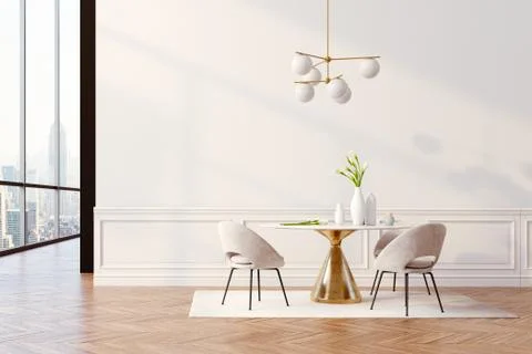 3d render of beautiful interior with table and chairs Stock Illustration