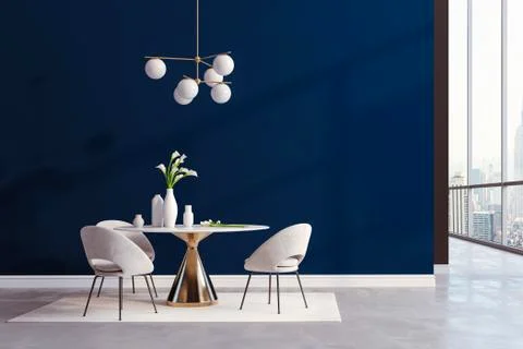 3d render of beautiful interior with table and chairs Stock Illustration