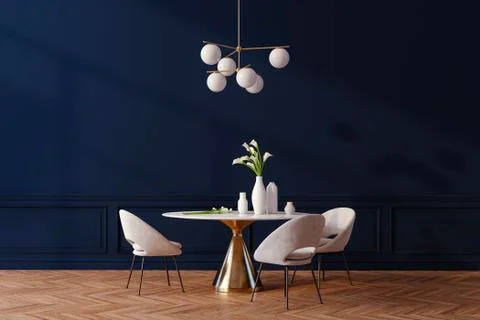 3d render of beautiful interior with table and chairs Stock Illustration
