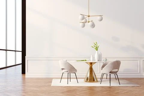 3d render of beautiful interior with table and chairs Stock Illustration