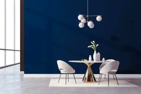 3d render of beautiful interior with table and chairs Stock Illustration