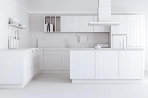 3d render of beautiful kitchen Stock Illustration