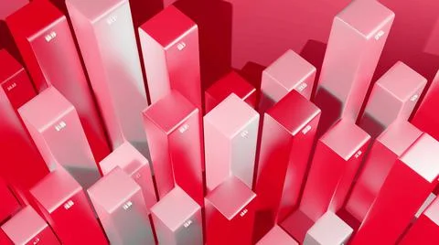 3d render. Beautiful red color background for analytical programs with abstract Stock Illustration