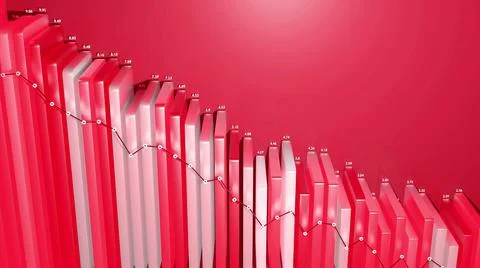 3d render. Beautiful red color background for analytical programs with abstract Stock Illustration