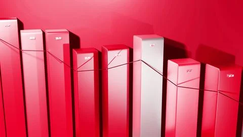 3d render. Beautiful red color background for analytical programs with abstract Stock Illustration