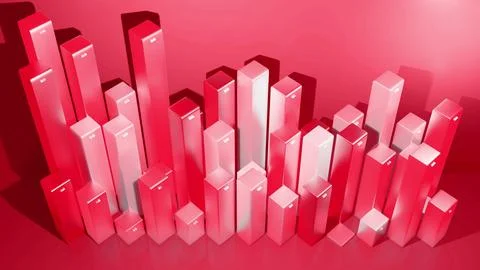 3d render. Beautiful red color background for analytical programs with abstract Stock Illustration