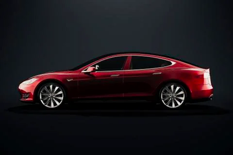 3d render of beautiful red sport car Illustrazione stock