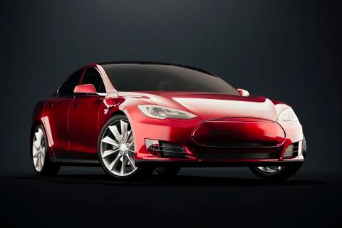 3d render of beautiful red sport car Stock-Illustration