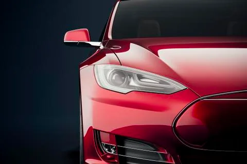 3d render of beautiful red sport car 库存插图