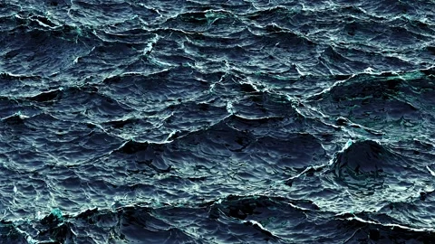 3d render of beautiful sea waves during storm Video stock 303088563