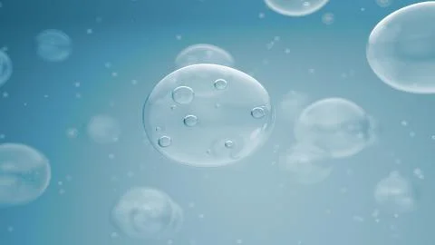 3d render beauty background with bubbles. Macro shot with close up on a water Stock Illustration