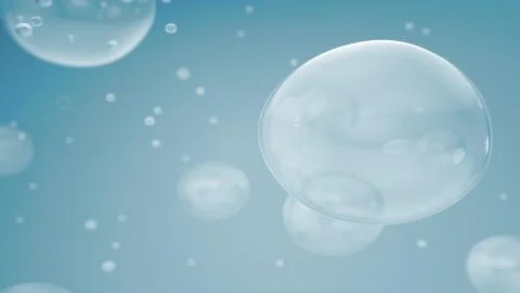 3d render beauty background with bubbles. Macro shot with close up on a water Stock Illustration