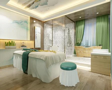 3d render beauty salon, spa and massage center Stock Illustration