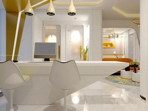 3d render beauty salon, spa and massage center Stock Illustration