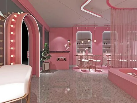 3d render beauty salon, spa and massage center Stock Illustration