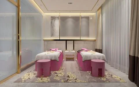 3d render beauty salon, spa and massage center Stock Illustration