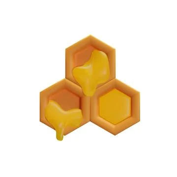 3d render bee cell. Stock Illustration