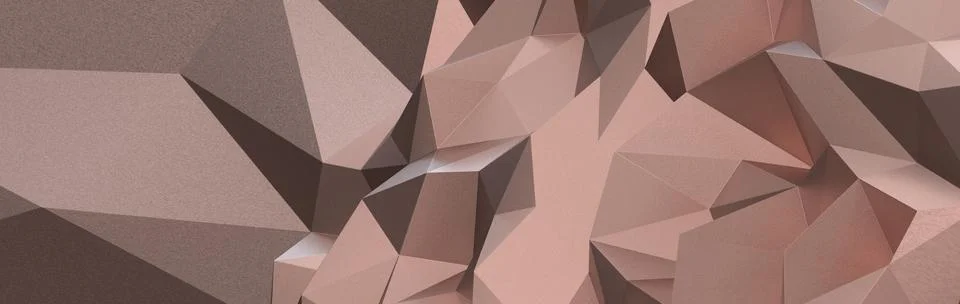 3D render of a beige polygonal mosaic background Stock Illustration