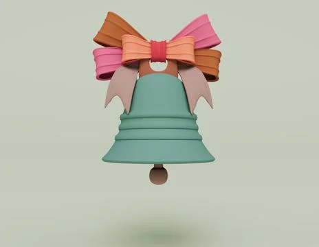 3d render of bell ring isolated on Pastel background, 3d background minimal s Illustrazione stock