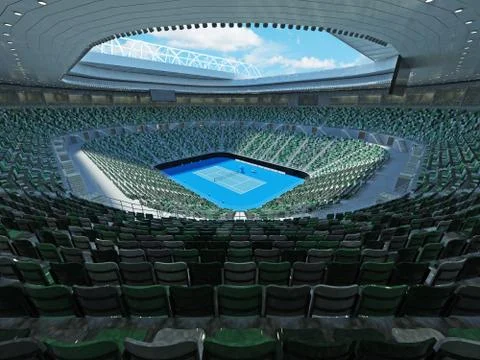 3D render of beutiful modern tennis grand slam lookalike stadium Stock-Illustration