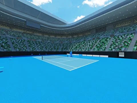 3D render of beutiful modern tennis grand slam lookalike stadium Stock Illustration