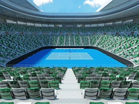 3D render of beutiful modern tennis grand slam lookalike stadium Stock Illustration