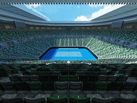 3D render of beutiful modern tennis grand slam lookalike stadium Stock Illustration