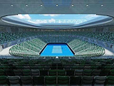 3D render of beutiful modern tennis grand slam lookalike stadium Stock Illustration