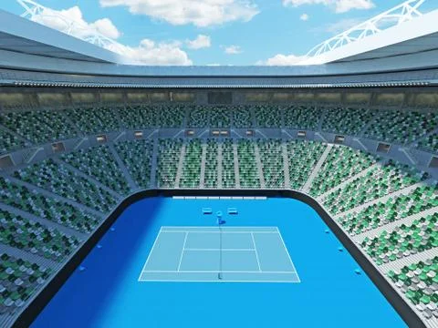 3D render of beutiful modern tennis grand slam lookalike stadium Stock Illustration