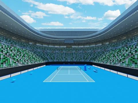 3D render of beutiful modern tennis grand slam lookalike stadium Stock Illustration