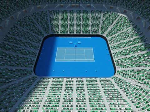3D render of beutiful modern tennis grand slam lookalike stadium Stock Illustration