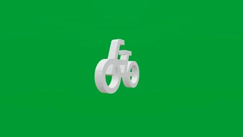 3D render of bicycle icon on chroma key green screen background Stock Footage 335459491