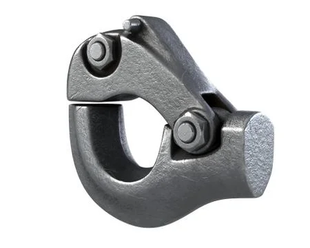 3D render of big and heavy car hook isolated on white Stock Illustration