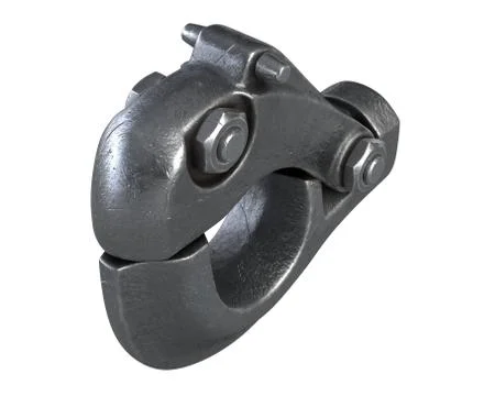 3D render of big and heavy car hook isolated on white Illustrazione stock