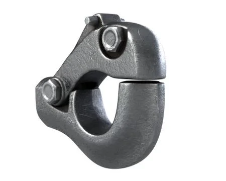 3D render of big and heavy car hook isolated on white Stock Illustration