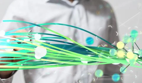 A 3d render of Big data and artificial intelligence concept. Machine learning 写真素材